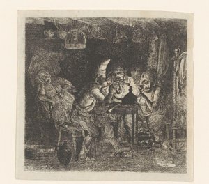 Fumadores alrededor de la mesa de Nikolaj Hermannsz Peters