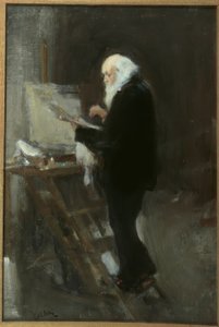 El pintor Nikolai Gay trabajando