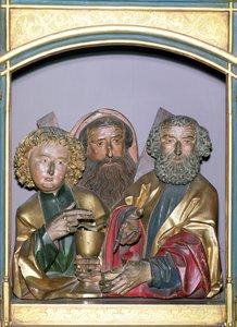 Tallados de Madera de SS. Juan, Andrés y Pedro, del predela del Retablo de Isenheim, c.1490 de Nikolaus Hagenauer