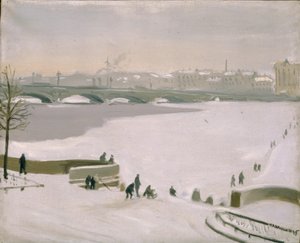Cruzando el río Neva congelado, 1935 de Nikolay Fyodorovich Lapshin