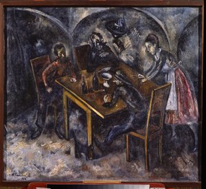Dans une taverne (En una taberna) - Pintura de Nikolai Vladimirovich Sinezubov (Nicolas Sinezouboff) (1891-1956), huile sur toile de Nikolay Vladimirovic Sinezubov