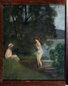 Une baigneuse (Una bañista) - Pintura de Nikolai Vladimirovich Sinezubov (Nicolas Sinezouboff) (1891-1956), huile sur toile de Nikolay Vladimirovic Sinezubov