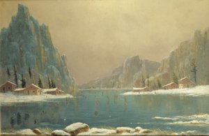 Patinadores en un lago, siglo XIX de Nils Hans Christiansen
