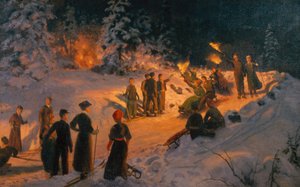 Trineo con antorcha encendida en Korketrekkeren de Nils Hansteen
