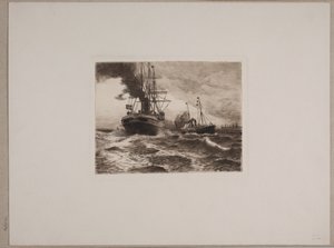 Barcos de vapor en Kronborg de Nils Severin Lynge Hansteen