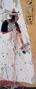 Mujer joven con pato, copia de un fresco de la tumba de Ipouy, Tebas, que data del reinado de Ramsés II, lámina de Ancient Egyptian Paintings, por Nina Davies. de Nina de Garis Davies