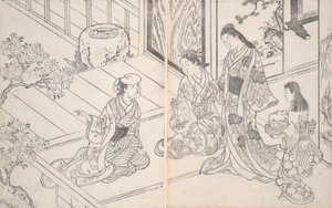una escena domestica de Nishikawa Sukenobu