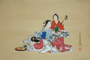 Tres Bellezas, siglo XVIII de Nishikawa Sukenobu