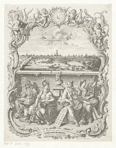 Vista de Utrecht y alegoría con Minerva y virtudes de Noach van der Meer (I)