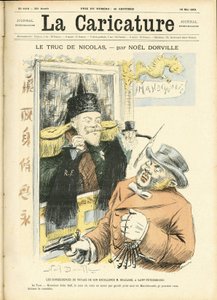 Ilustración de Noel Dorville (1861-1938) para la portada de La Caricature (1880) de Noel Dorville