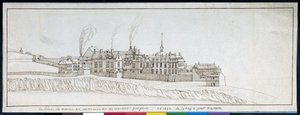 La Abadía de Montmartre, con chimeneas humeantes de Noel Gasselin