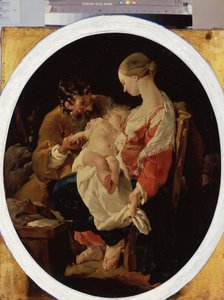 ""La Sagrada Familia"" (La Sagrada Familia) Pintura de Noel Halle (1711-1781) Museo del Hermitage del siglo XVIII, San Petersburgo de Noel Halle