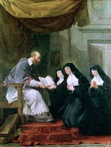 San Francisco de Sales (1567-1622) Dando la Regla de la Visitación a Santa Juana de Chantal (1572-1641)