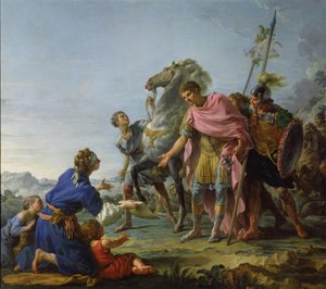 Trajano (53-117) mostrando misericordia, 1765 de Noel Halle