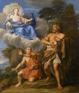 En francés:  Junon apparaît à Hercule Historia de Hércules - Juno y Hércules de Noël Coypel