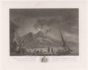 Paisaje con pescadores y el Vesubio activo
Vue du mont Vezuve tel quil etoit en 1757 (título en el objeto)