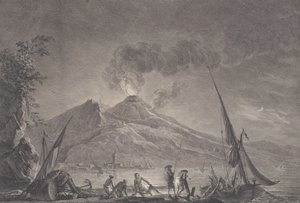 Vista del Monte Vesubio como era en 1757, 1762 de Noël Le Mire