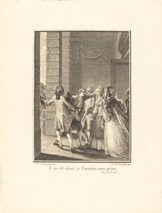 Está herido, lo arrastro con dificultad de Noël Le Mire after Jean Michel Moreau