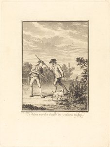 Un ejercicio violento ahoga los sentimientos tiernos de Noël Le Mire after Jean Michel Moreau