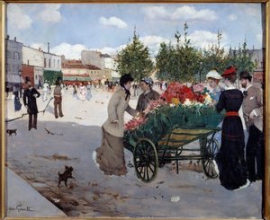 Florista en el Boulevard Rochechouart en París (Marché de la Madeleine) de Norbert Goeneutte