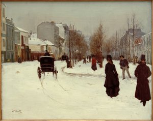 El bulevar de Clichy bajo la nieve de Norbert Goeneutte