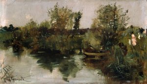 Paisaje fluvial idílico