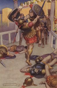 Muerte de Astur (litografía en color) de Norman Ault
