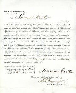 Juramento de lealtad de Norman Cutter de Missouri, Condado de St. Louis