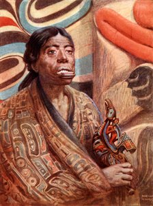 Una mujer Haida de la Isla de la Reina Carlota (Noroeste de América) de Norman Hardy