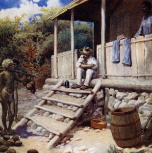 Un comerciante recibiendo cocos, Aoba, Nuevas Hébridas de Norman Hardy
