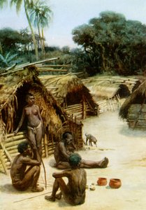 Un pueblo en las Nuevas Hébridas, 1908 de Norman Hardy