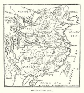 China: Mapa esquemático de China de Norman Hardy