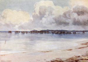 Aldea marina, Tupusuli, Nueva Guinea Británica de Norman Hardy