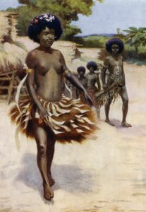 Rumbo al baile Dubu, Nueva Guinea Británica de Norman Hardy