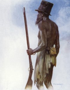 Viejo jefe caníbal que el artista conoció en la isla de Aoba, Nuevas Hébridas de Norman Hardy