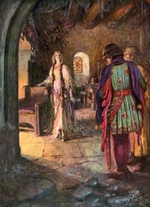 Tennyson, El matrimonio de Geraint (litografía en color)