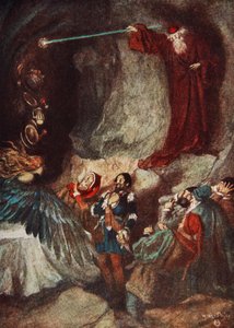 The Feast vanished away, The Tempest Act III, Scene 3, ilustración de 