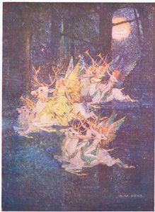 El amor de las hadas: A través del bosque la luna se asomaba, allí vi avanzar a los Fays (litografía en color) de Norman Mills Price