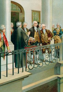 George Washington tomando el juramento como Presidente