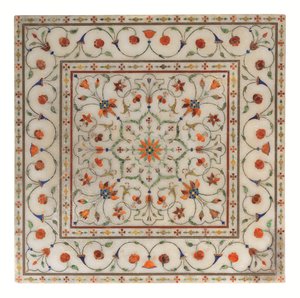Reposapiés mogol de pietra dura con incrustaciones de mármol, c. 1700 de North Indian School