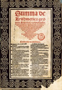 Summa Arithmetica de Luca Pacioli de Northern Italian School