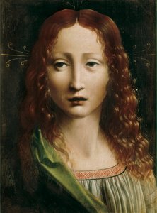 El Salvador, Pintura de la Escuela Lombarda. Finales del siglo XV. Óleo sobre madera. 25 cm x 18,5 cm. Madrid. Fundación Lázaro Galdiano de Northern Italian School