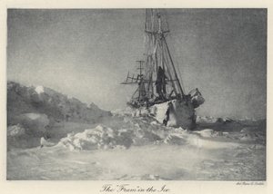 El "Fram" en el hielo (foto en blanco y negro) de Norwegian Photographer