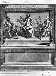 Woden, Thor y Friga, 1670-1680 de Norwegian School