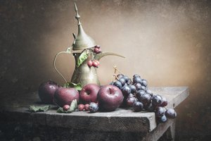 Fruta rústica y dallah de OSAMA OMAR ALIE