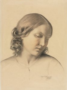 retrato de una mujer joven de Octave Tassaert