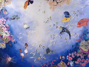 Mundo submarino IV (acrílico sobre lienzo) de Odile Kidd