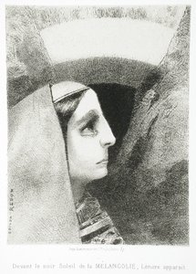 A Edgar Poe (Ante el negro sol de la melancolía aparece Lénore) de Odilon Redon