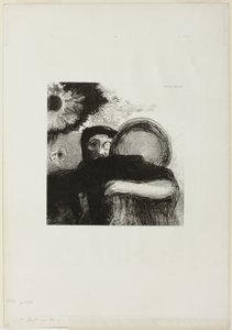 Un extraño malabarista, placa 5 de Homenaje a Goya de Odilon Redon