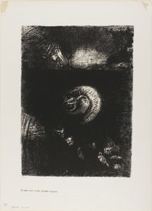 Y toda clase de criaturas espantosas surgen, lámina 8 de 10 de Odilon Redon